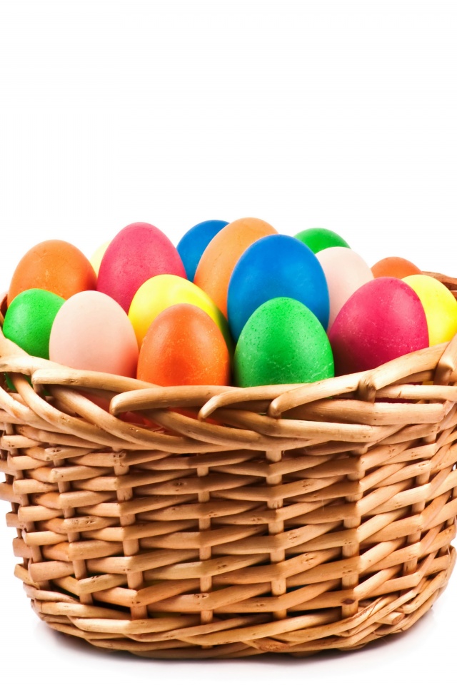 Holidays Easter Eggs Wicker Basket