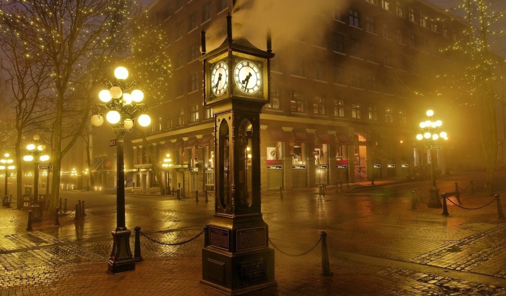 Hours Night Lights Street Sepia City Landscape