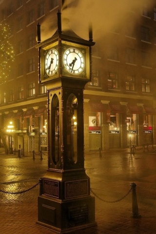 Hours Night Lights Street Sepia City Landscape