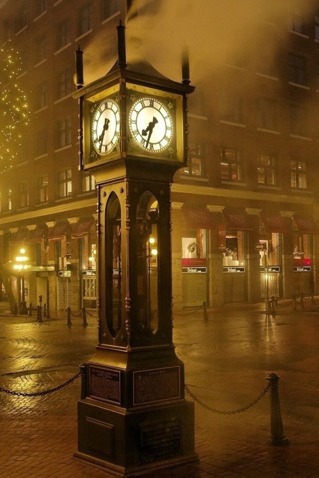 Hours Night Lights Street Sepia City Landscape