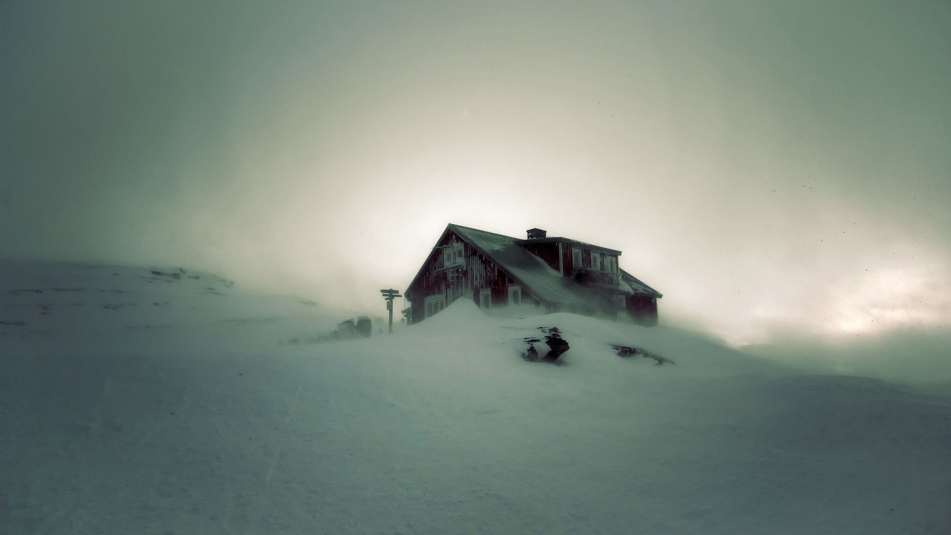 House Under The Snow Snow Storm