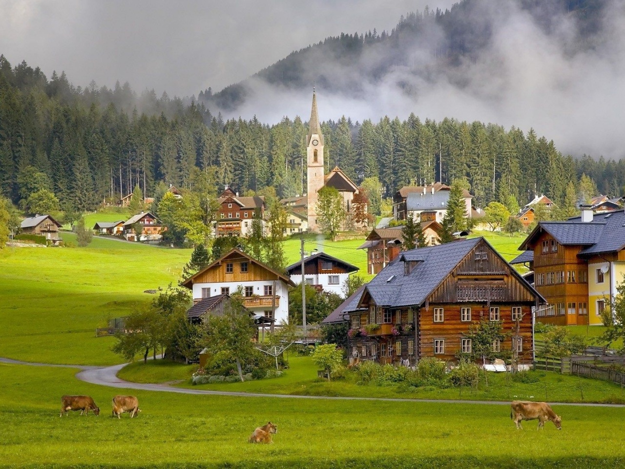 Houses Life Austria Village Beautiful Nature Landscapes