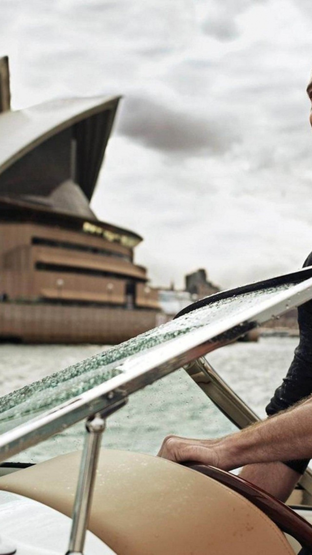 Hugh Jackman On A Boat In Sydney