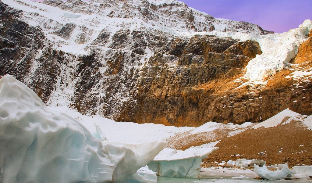 Ice Flow Angel Glacier Jasper National Park Alberta