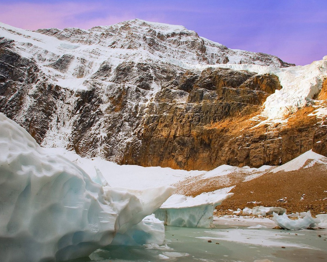 Ice Flow Angel Glacier Jasper National Park Alberta