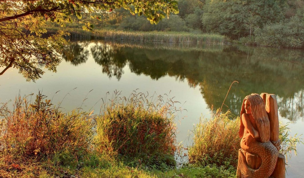 Idyll With Mermaid Holzmaar Saxler Rhineland Palatinate Germany