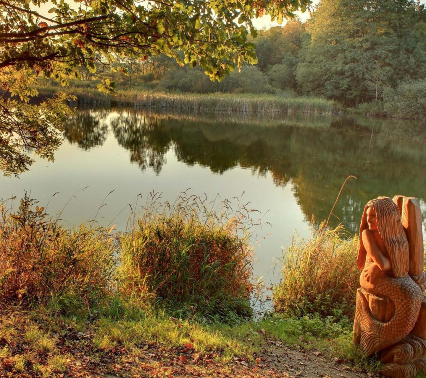 Idyll With Mermaid Holzmaar Saxler Rhineland Palatinate Germany