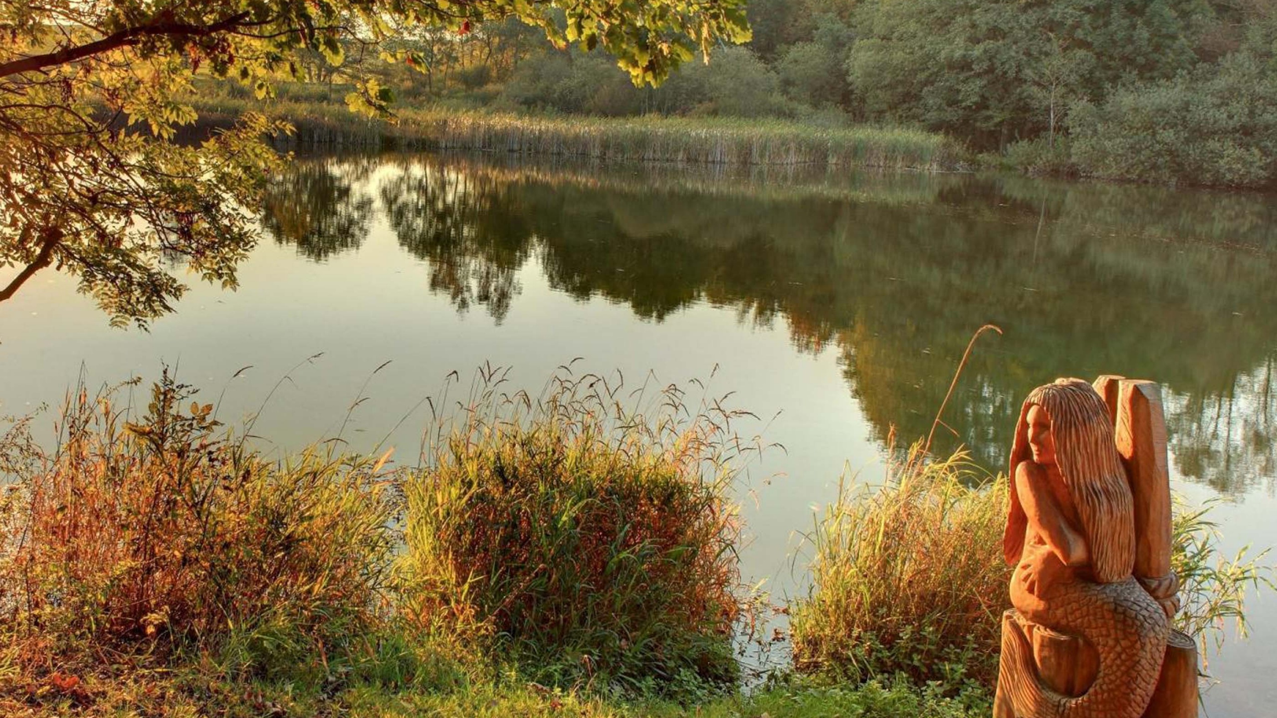 Idyll With Mermaid Holzmaar Saxler Rhineland Palatinate Germany