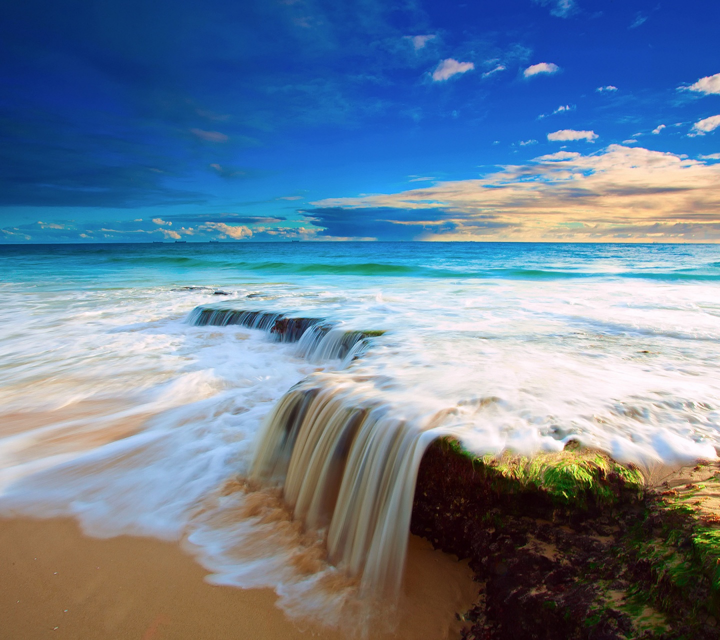 Incoming Wave On Tropical Beach