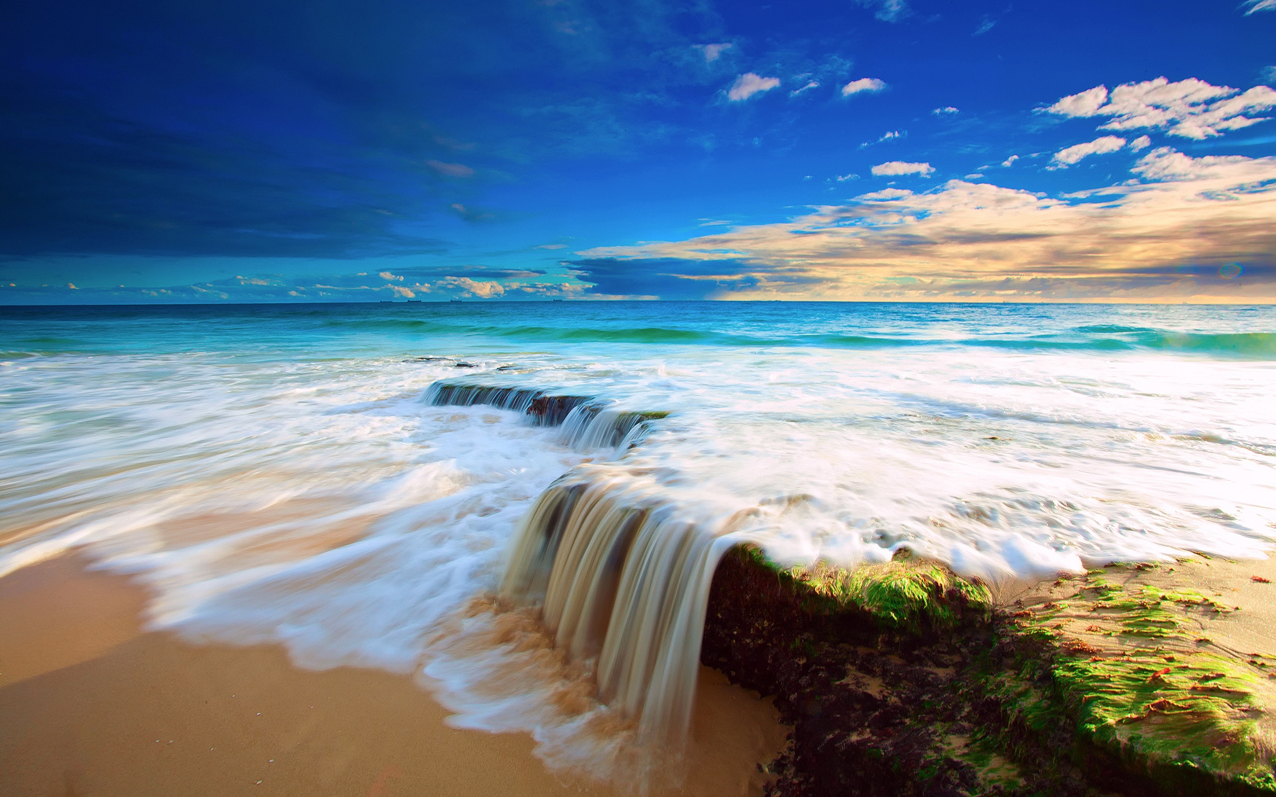 Incoming Wave On Tropical Beach