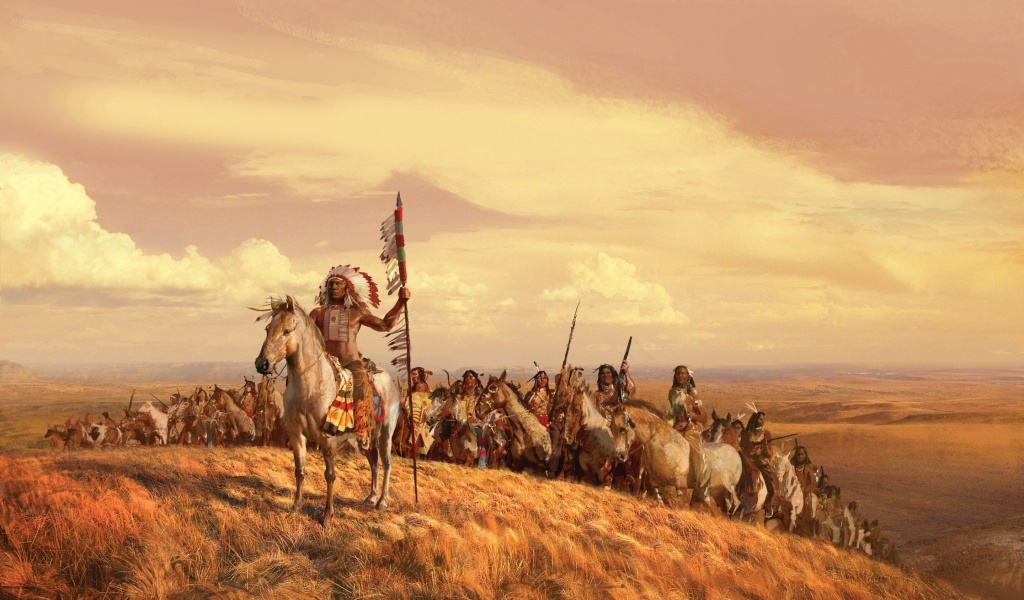 Indians Soldiers On Horses