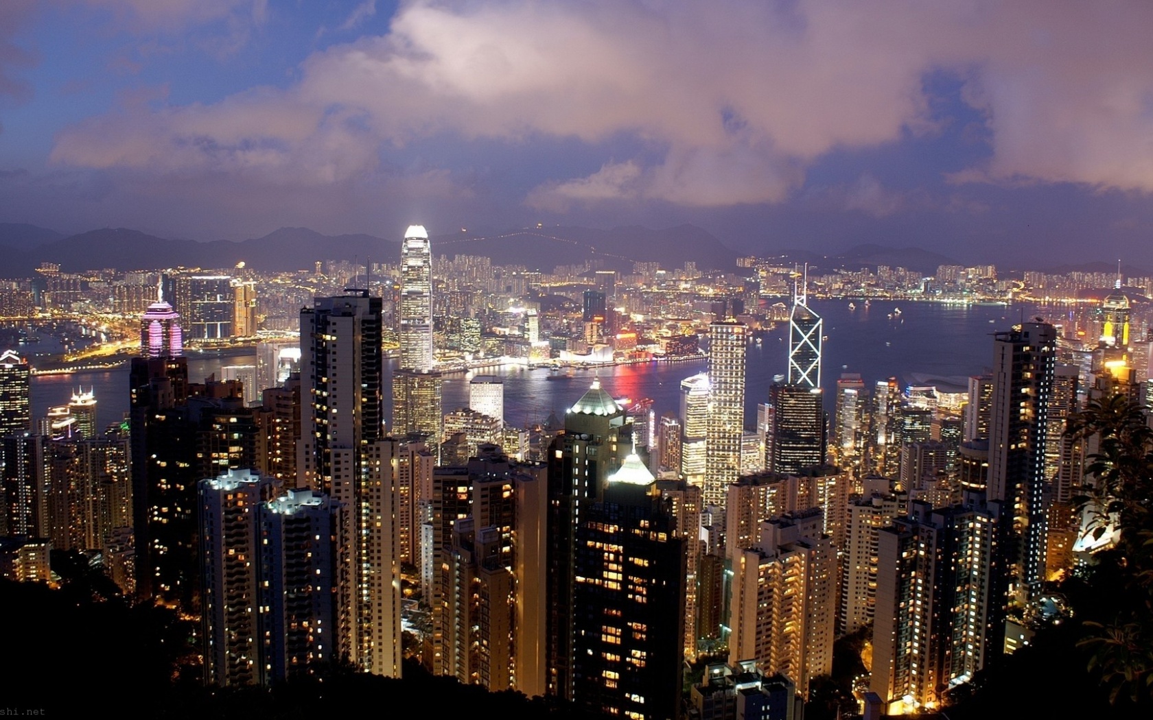 Ingapore Asia Skyscrapers Building Metropolis Night City Landscape