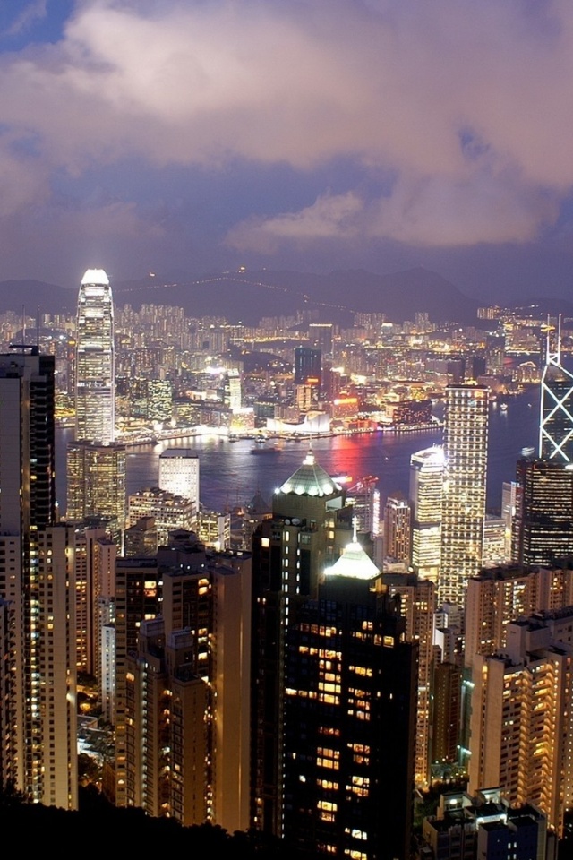 Ingapore Asia Skyscrapers Building Metropolis Night City Landscape