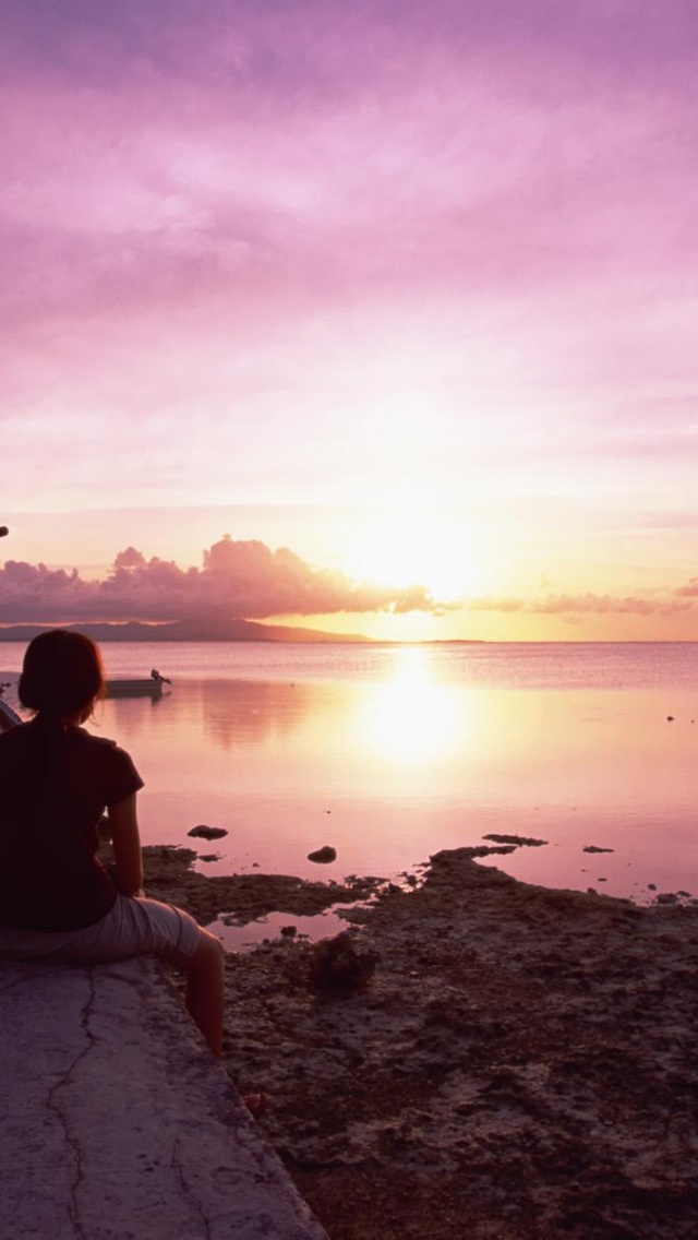 Japan Okinawa Coastal Sunset Evening Bicycle Nature Landscapes