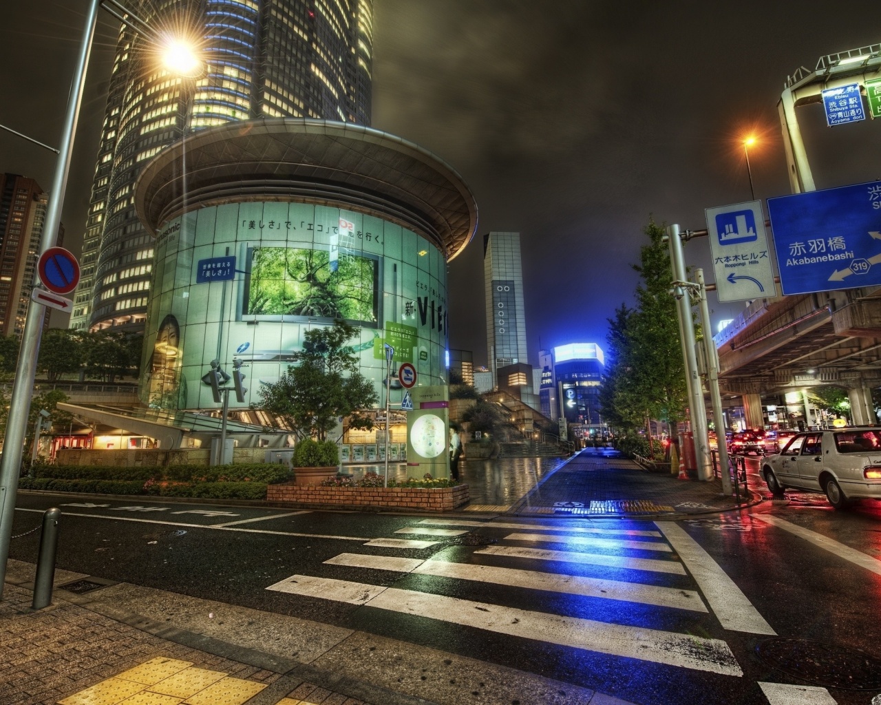 Japan Street Road Night Metropolis City Landscape