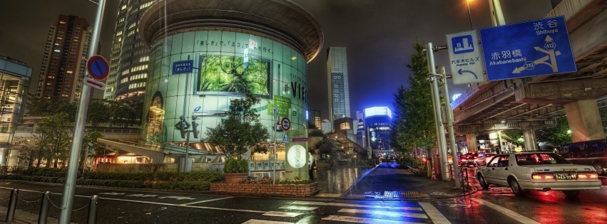 Japan Street Road Night Metropolis City Landscape