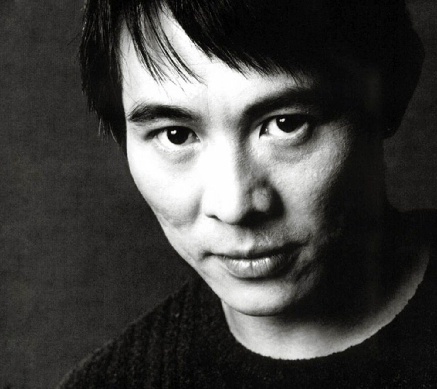 Jet Li Face Eyes Brunette Celebrity Man Actor Black White