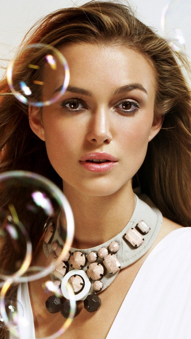 Keira Knightley Brunette Face Bubbles Decorations