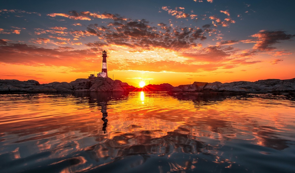 Lighthouse And Sunset