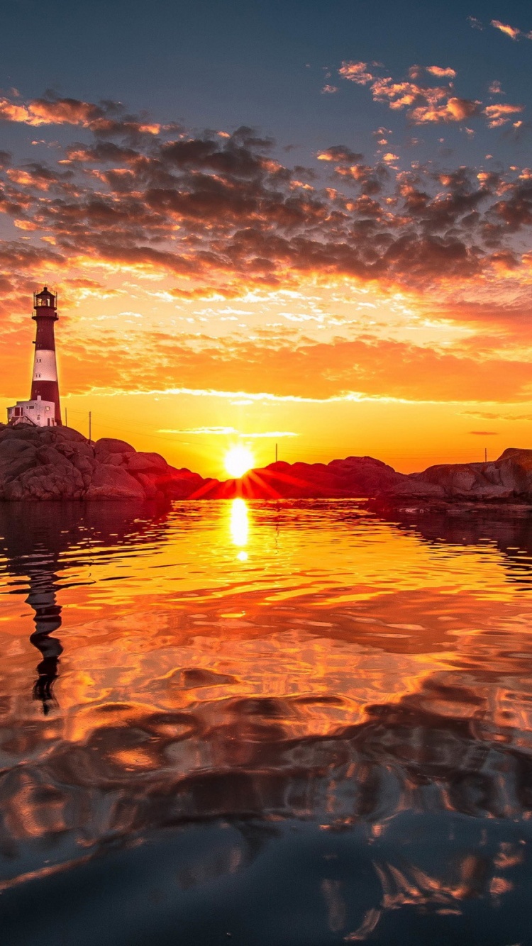 Lighthouse And Sunset