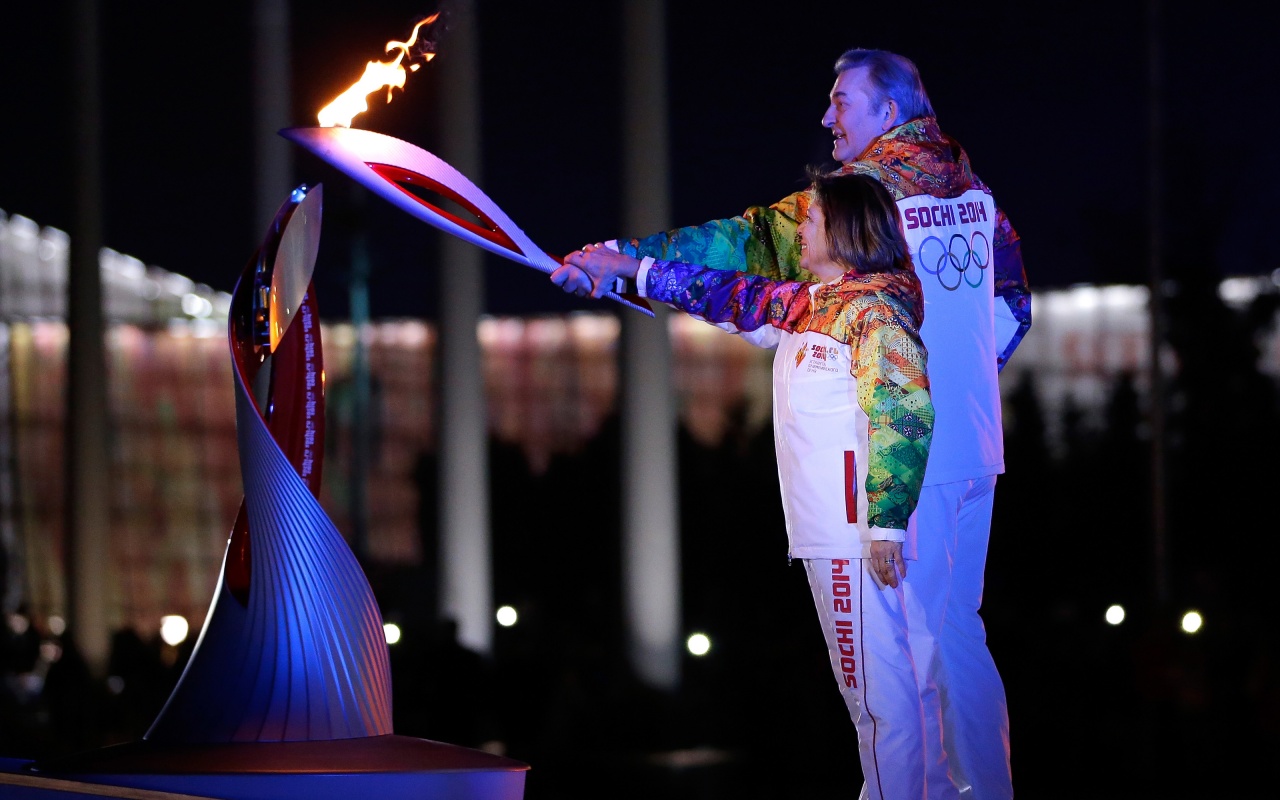 Lighting Of The Olympic Flame Sochi