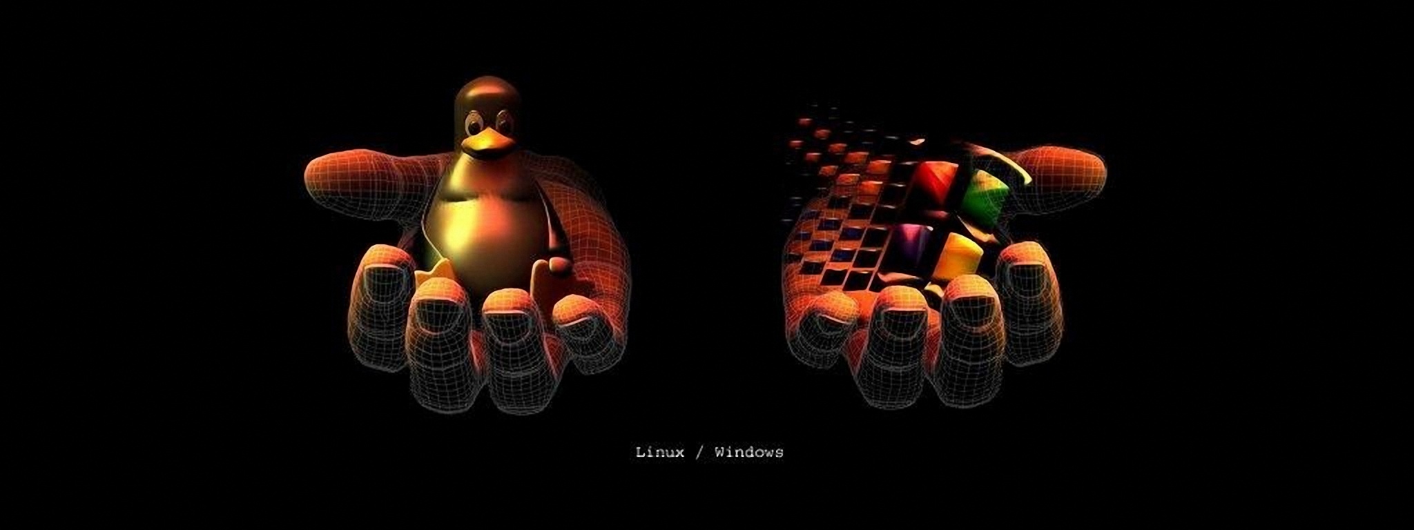 Linux Vs Windows Hand Creative