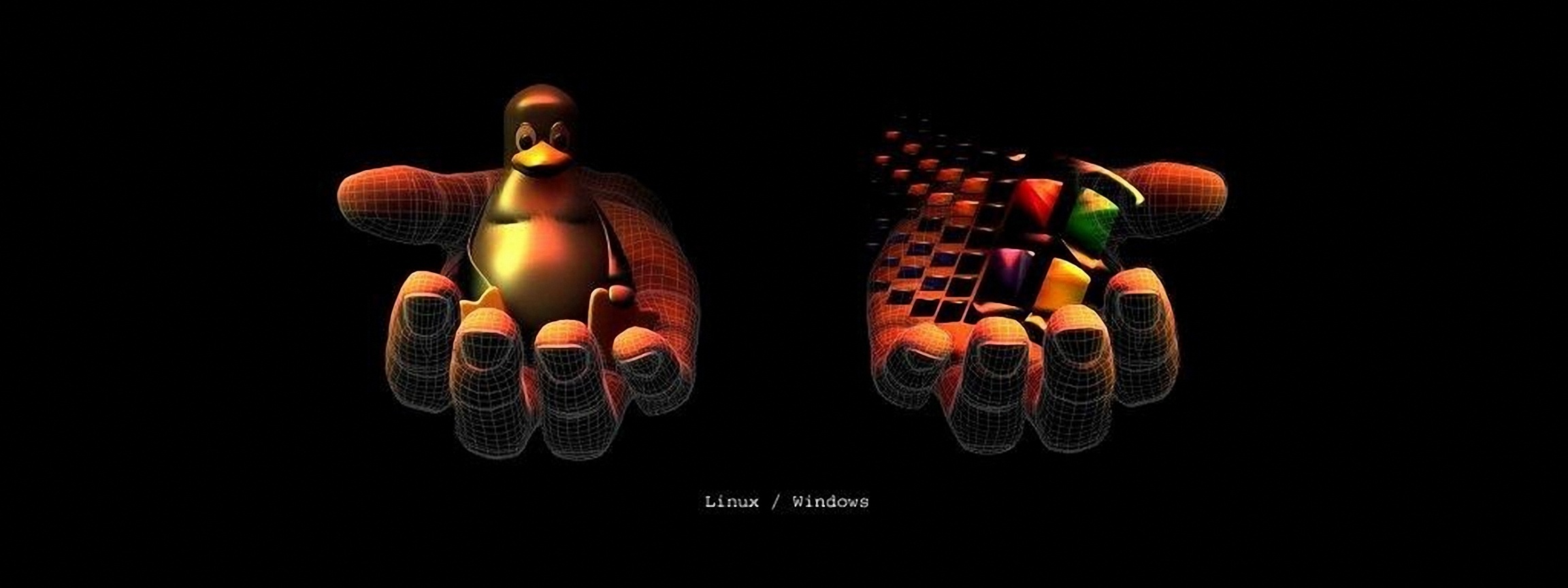 Linux Vs Windows Hand Creative