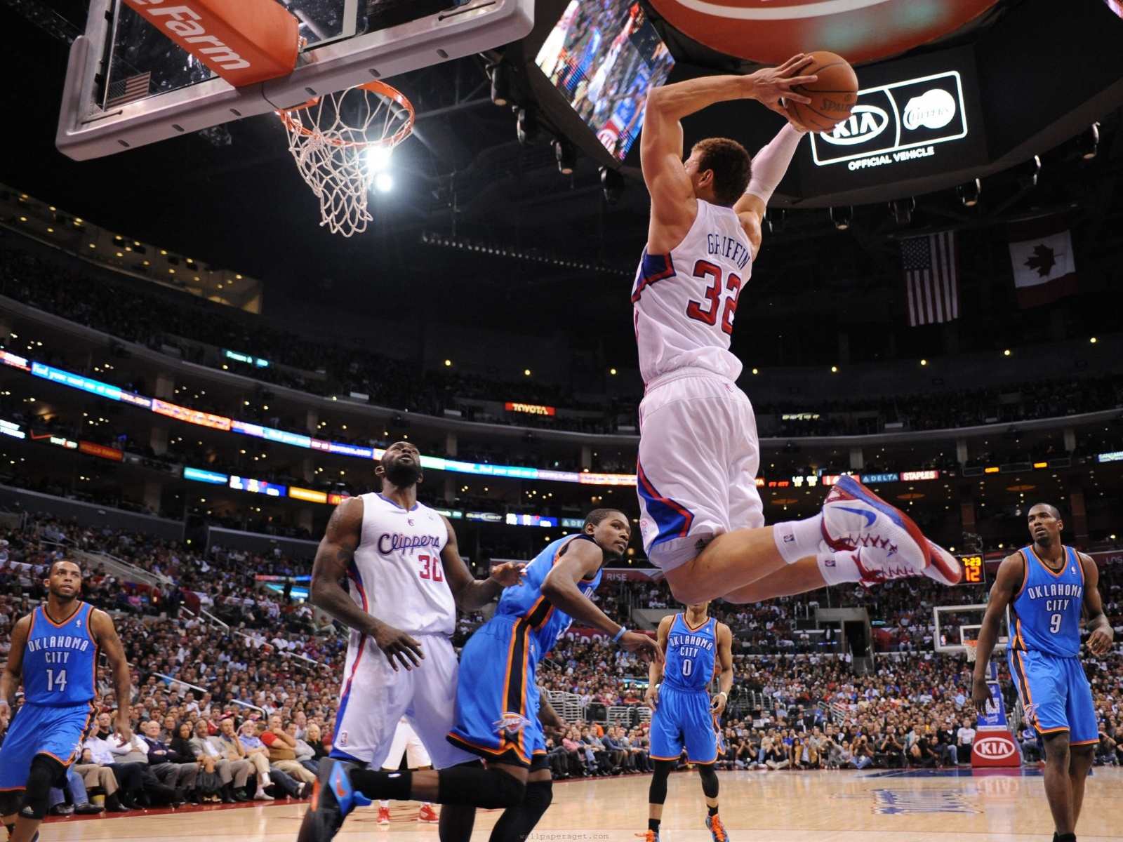 Los Angeles Clippers Nba American Professional Basketball Blake Griffin Dunk On Perkins