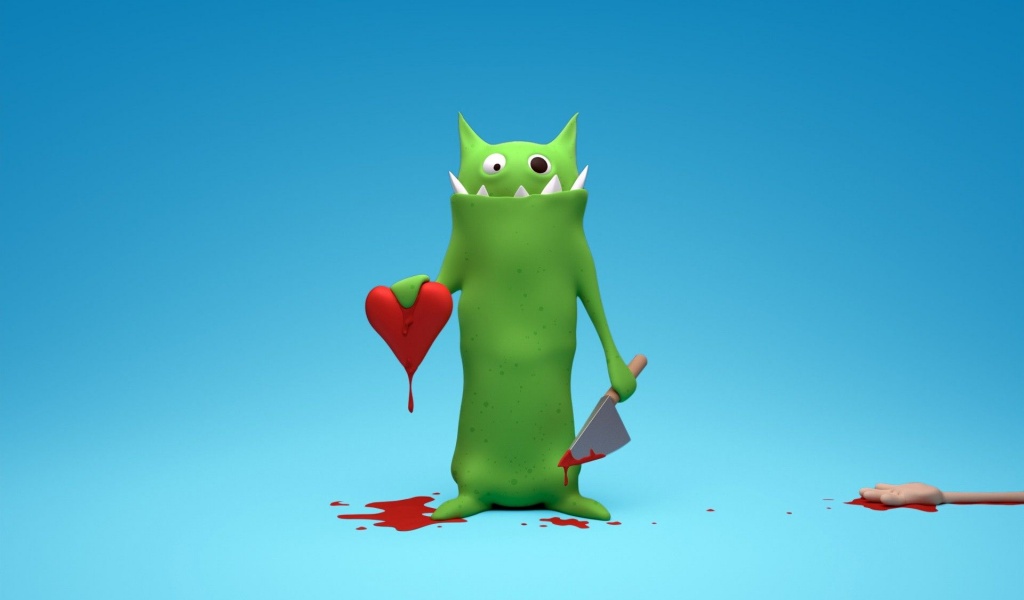 Love Monster Funny Hearts