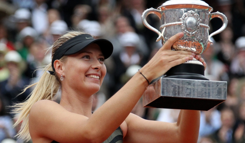 Maria Sharapova With The Trophy