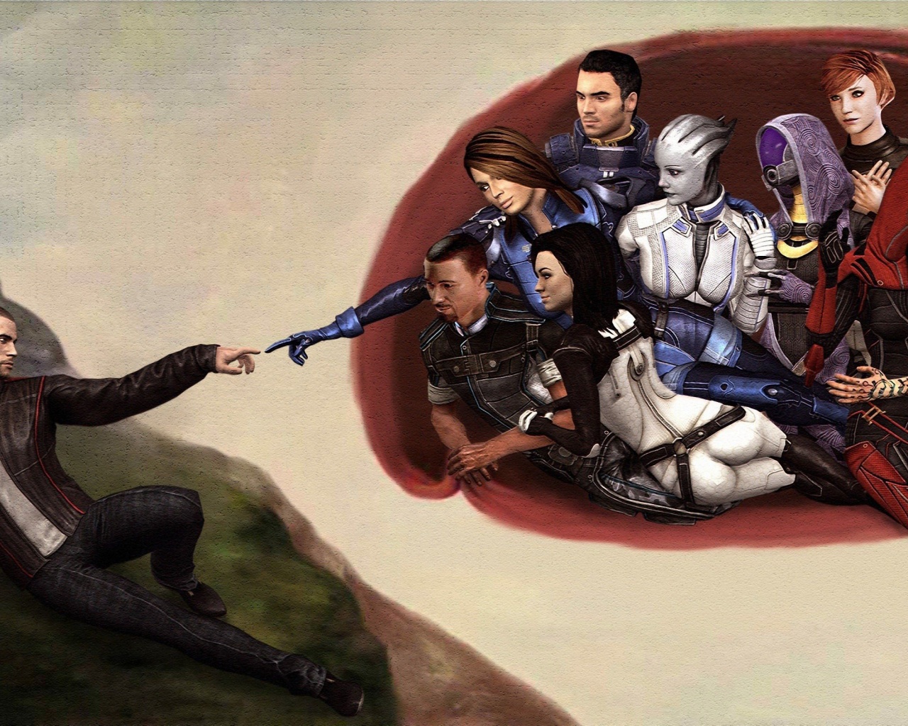 Mass Effect 3 Commander Shepard The Creation Of Adam