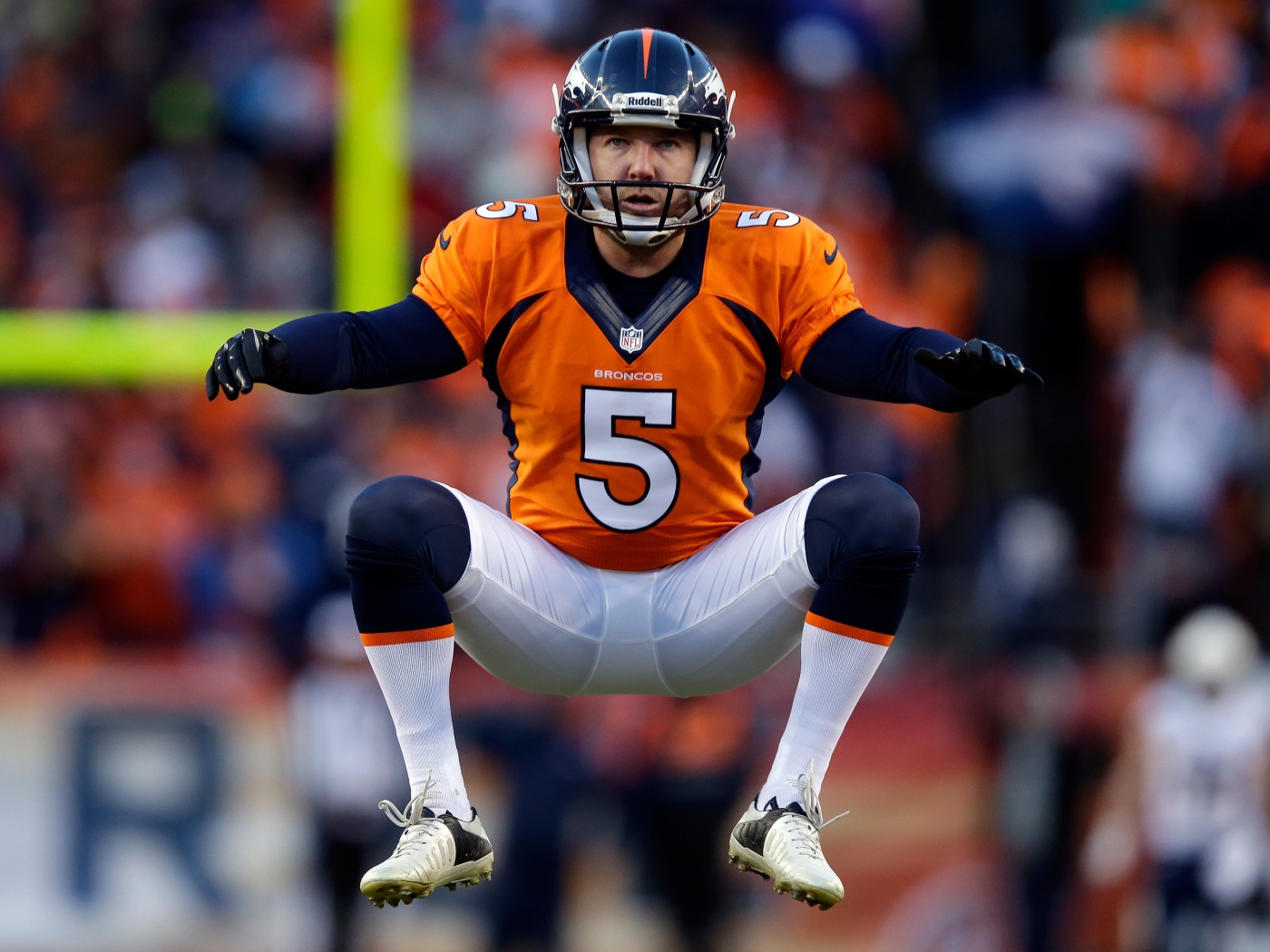 Matt Prater Of The Broncos Warms Up