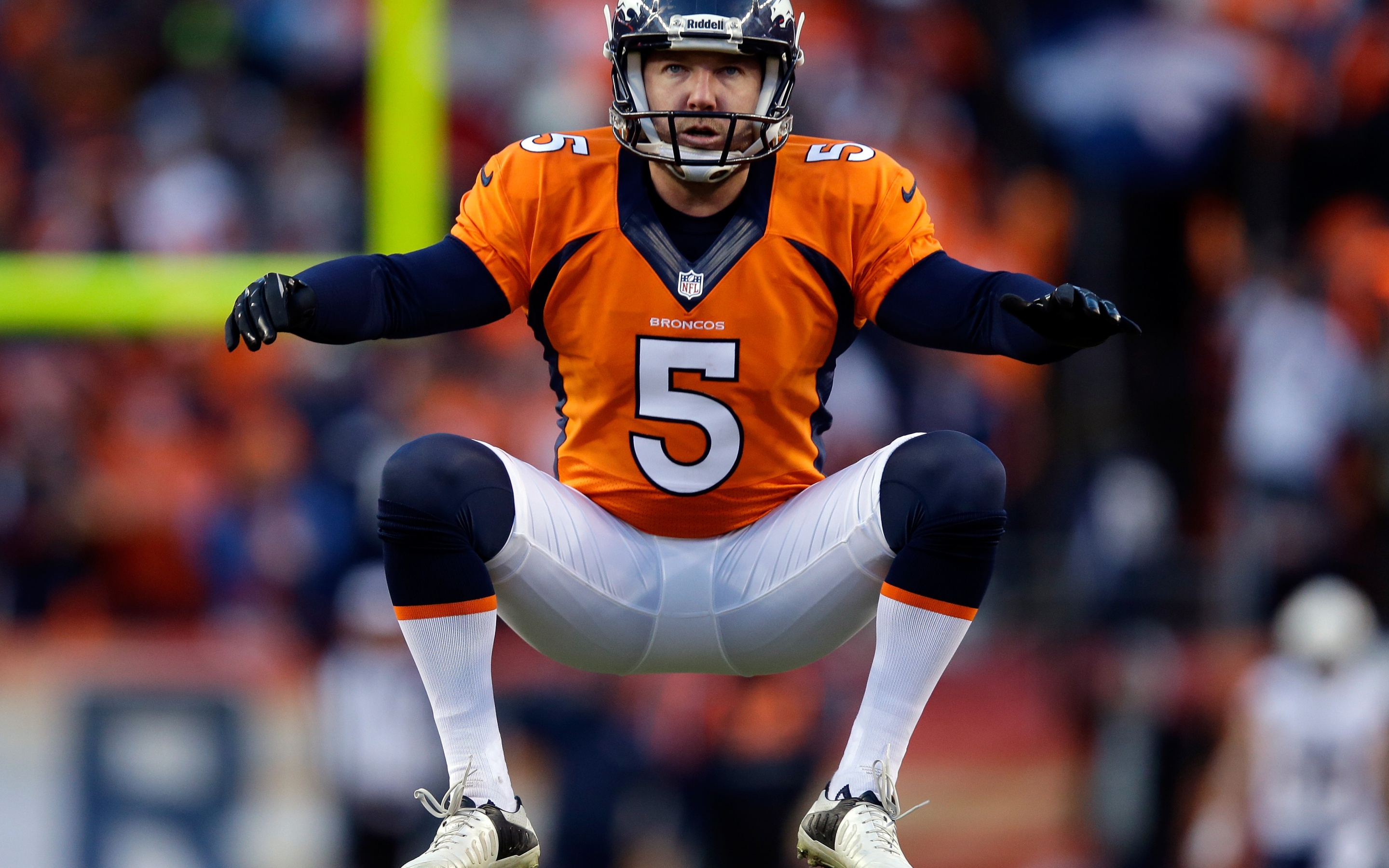 Matt Prater Of The Broncos Warms Up