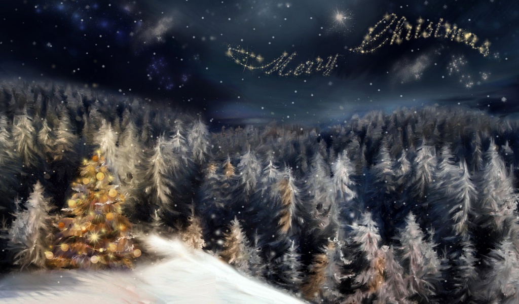 Merry Christmas Sky Message Holiday 3D