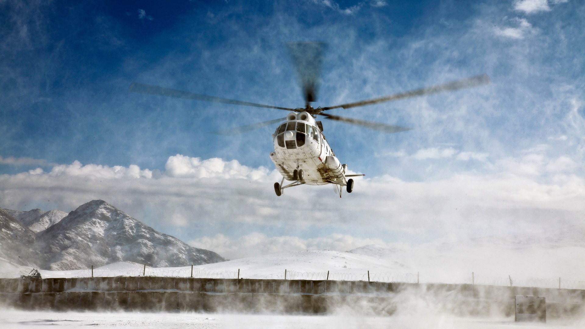 Mi 8 Helicopter Over The Snow