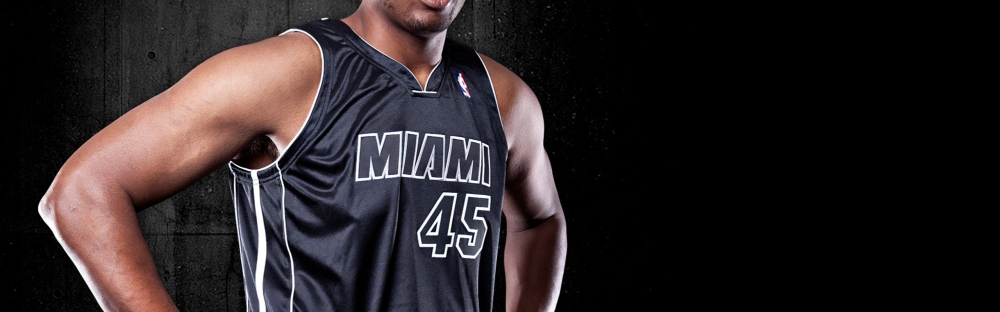 Miami Heat Nba American Basketball Black Uniforms Dexter Pittman