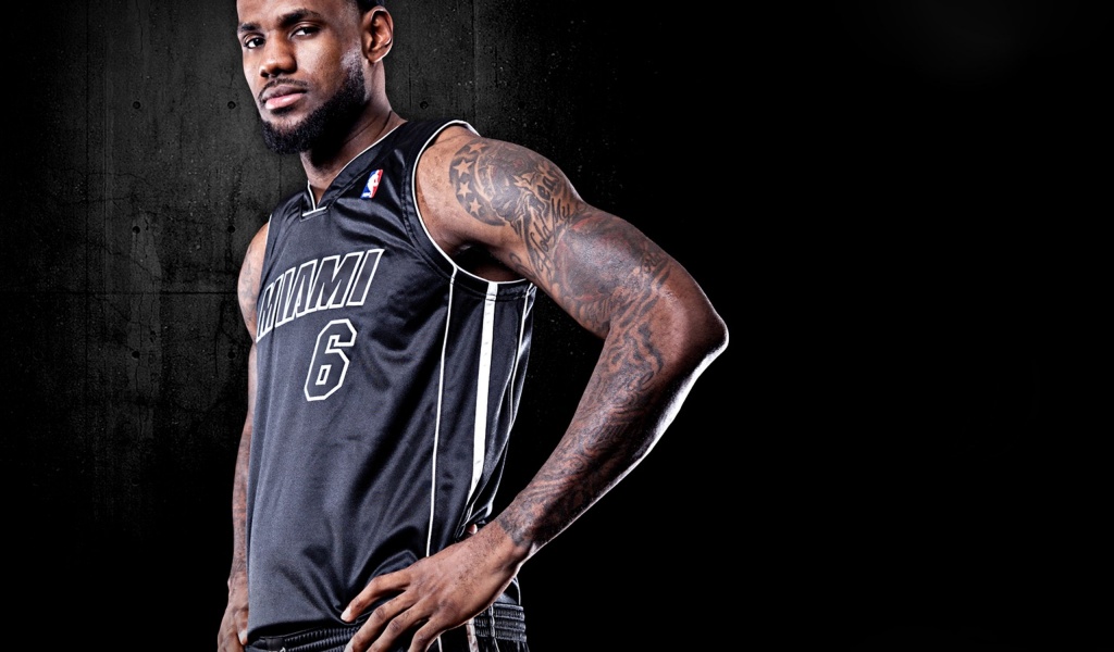 Miami Heat Nba American Basketball Black Uniforms Lebron James