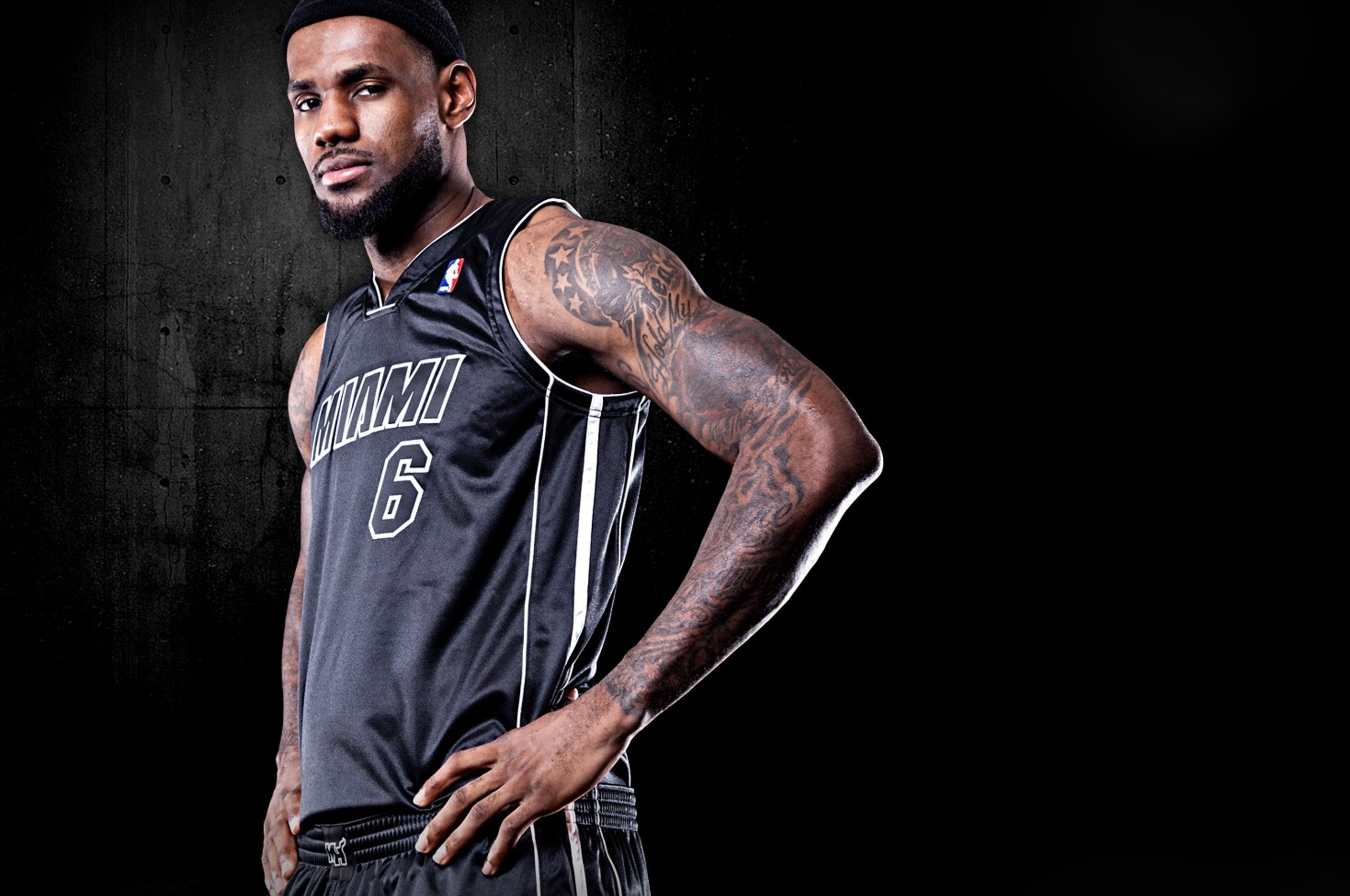 Miami Heat Nba American Basketball Black Uniforms Lebron James