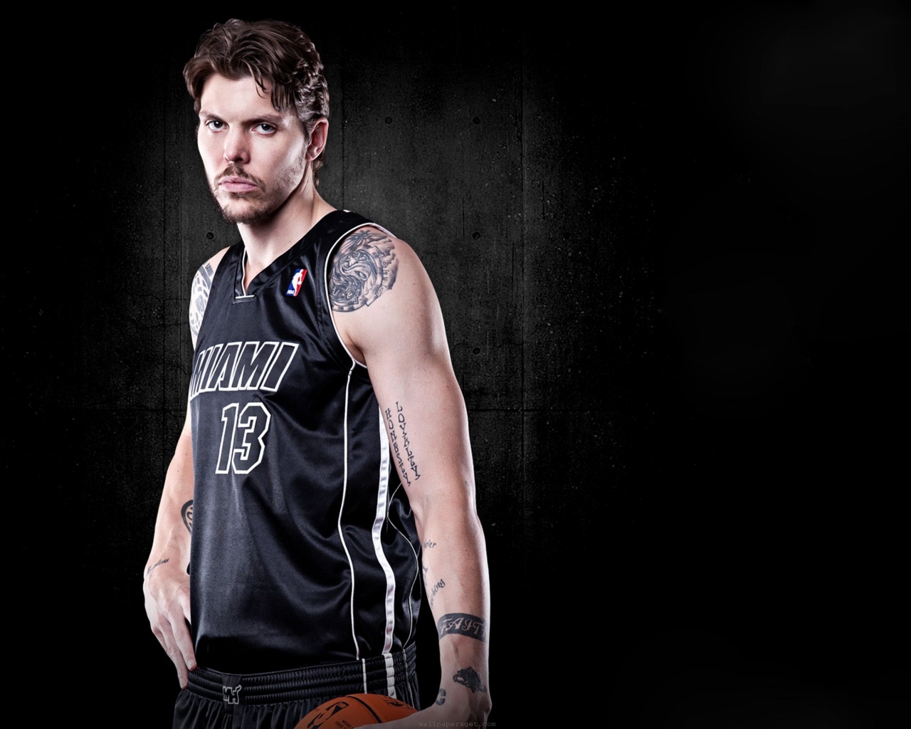 Miami Heat Nba American Basketball Black Uniforms Mike Miller