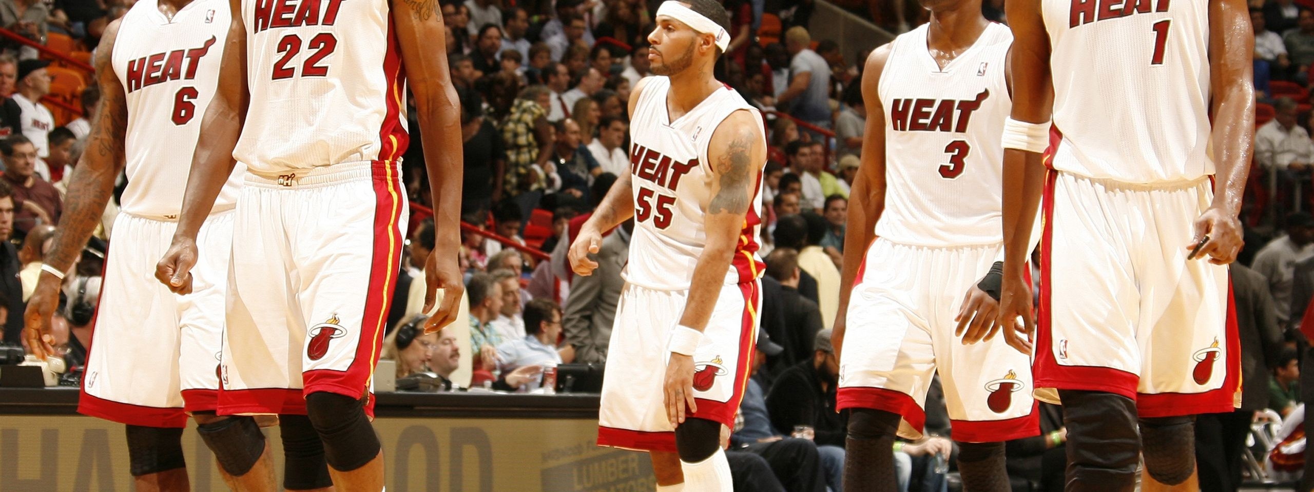 Miami Heat Nba American Basketball Lebron James James Jones Eddie House Dwyane Wade And Chris Bosh