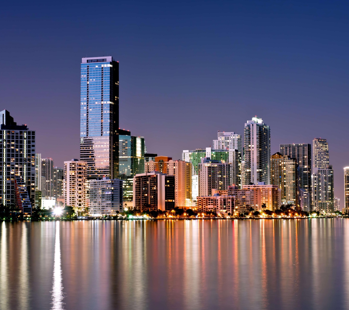 Miami Skyline In Night