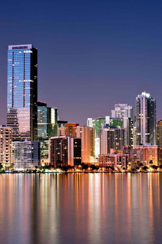 Miami Skyline In Night