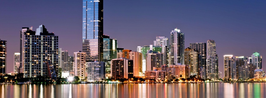 Miami Skyline In Night