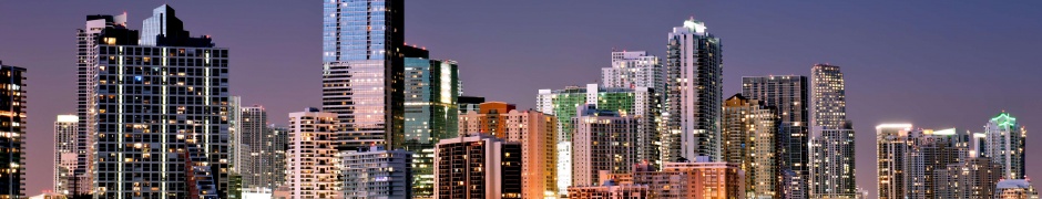 Miami Skyline In Night