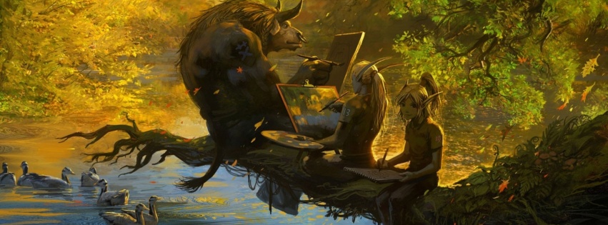 Minotaur And Elves Artwork Autumn