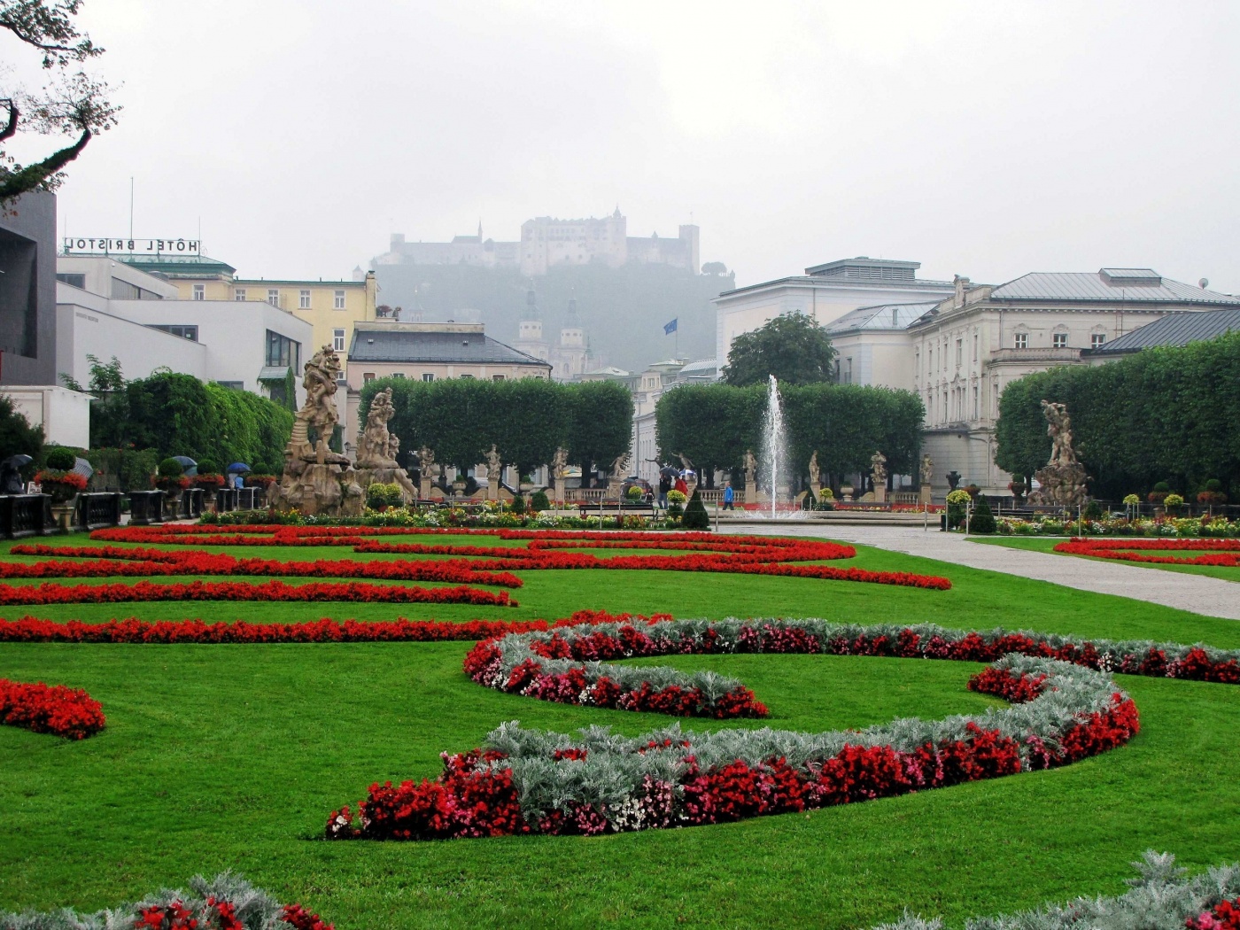 Mirabellgarden Under Rain Salzburg Austria