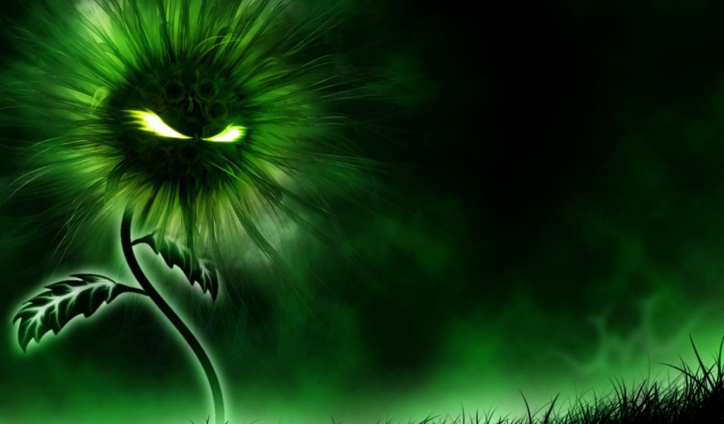 Miscellaneous Digital Art Green Evil Green Flower