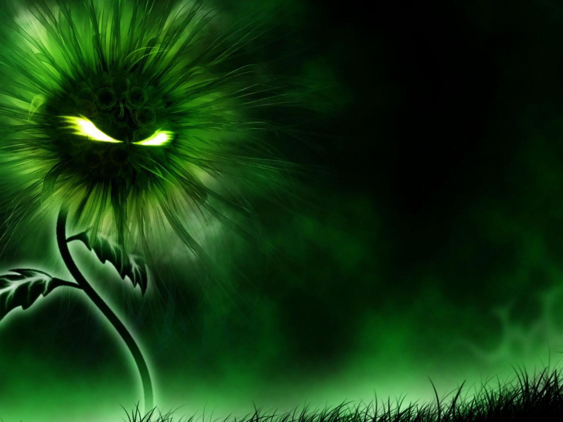 Miscellaneous Digital Art Green Evil Green Flower