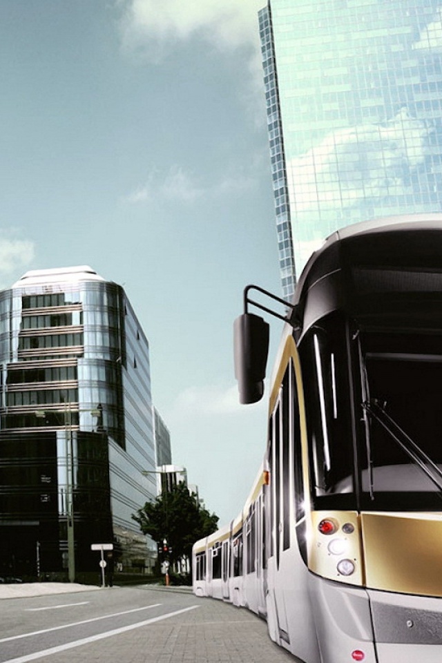 Modern Tram In The City