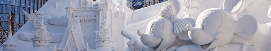 Monument Mickey Mouse Fortress Sapporo Snow Festival Japan